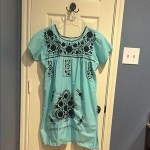 Embroidered Blue Dress